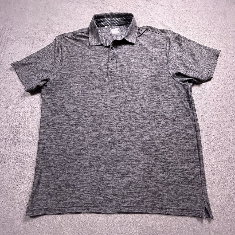 Under Armour Golf Polo Shirt Mens XL Gray Heathered HeatGear Performance